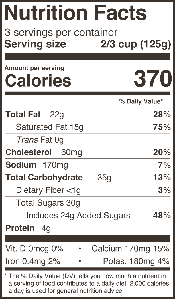 Cookie Butter Fudge Swirl nutritional info