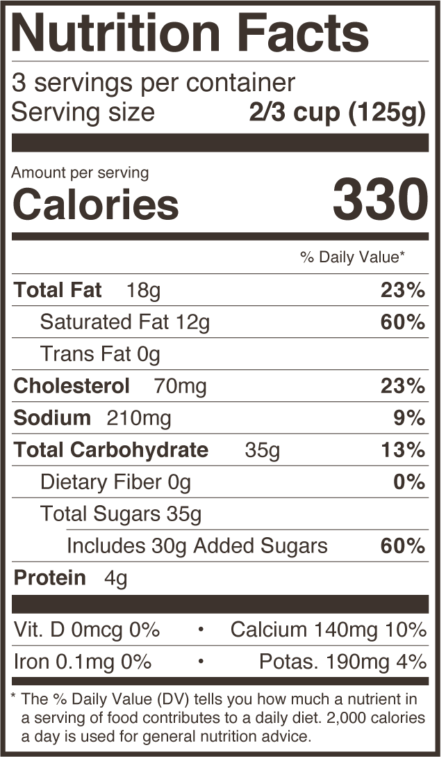Salted Butterscotch nutritional info