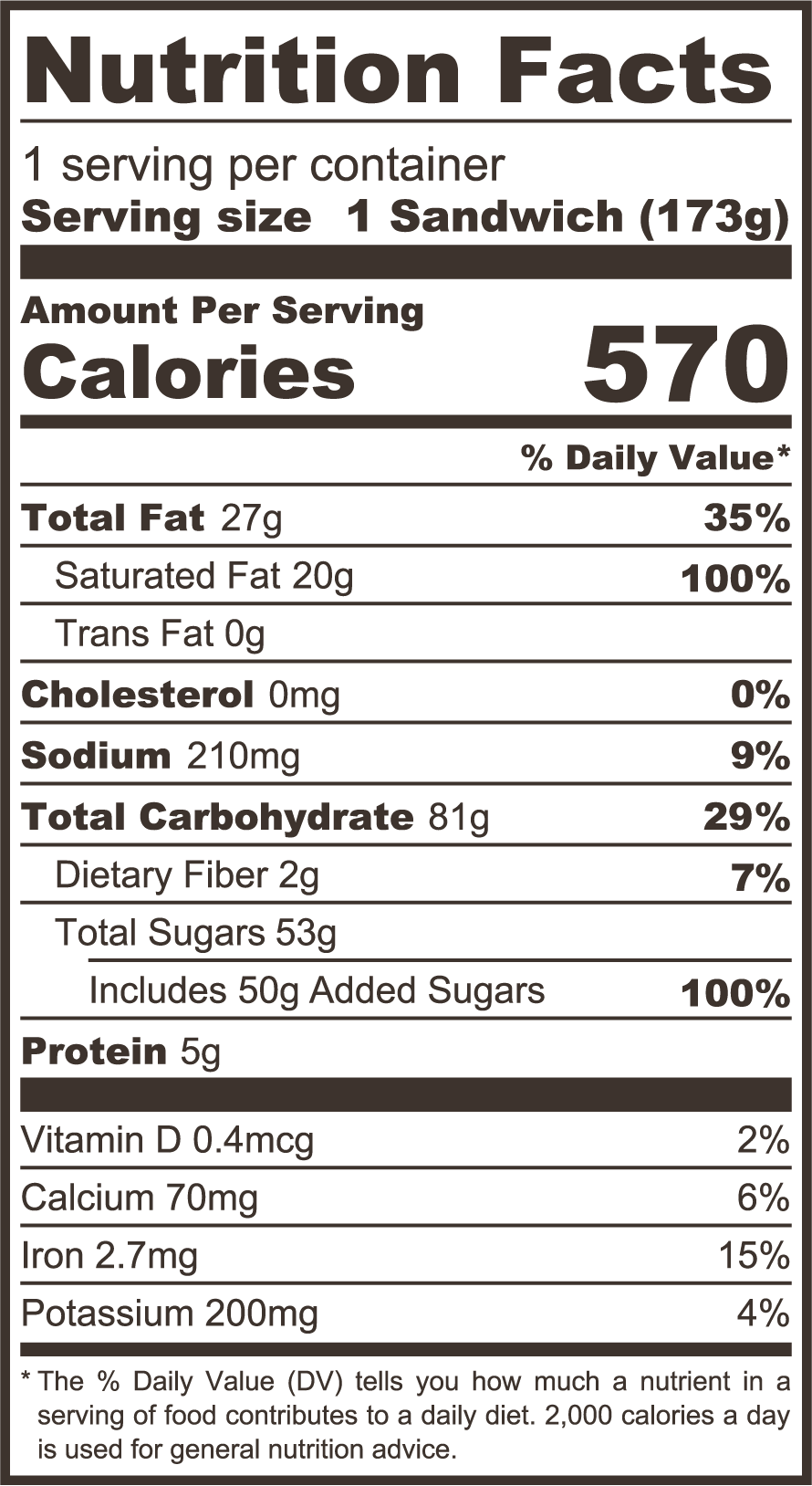 Vegan Chocolate in a Peanut Butter Cookie nutritional info